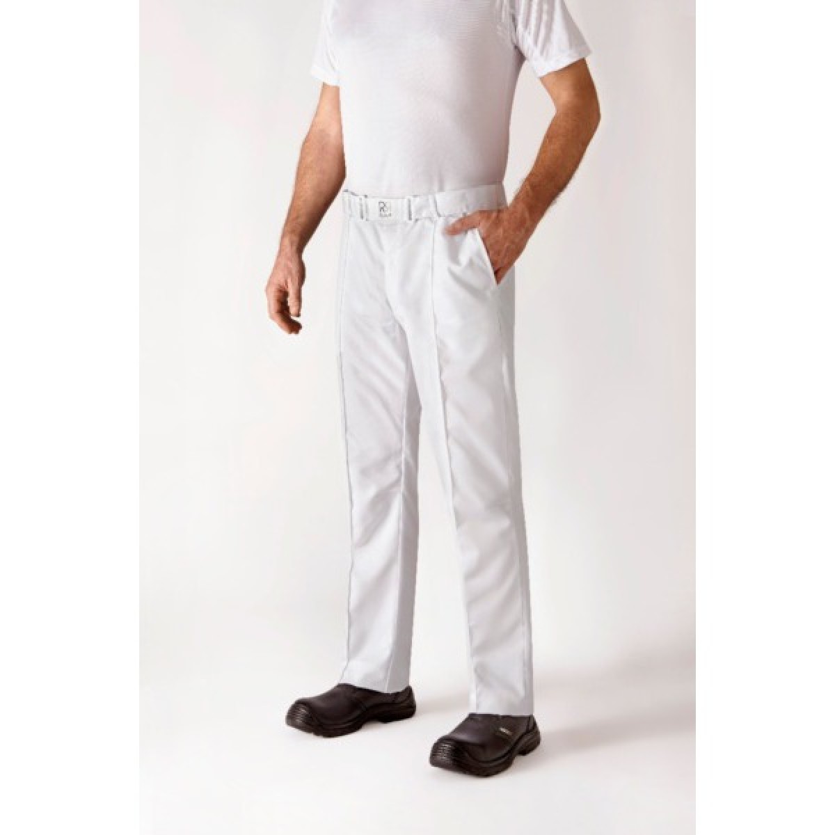 Pantalon De Travail Robur Blanc Unisexe – Taille Élastique Confort P/C – Idéal Cuisine, Médical, Esthétique